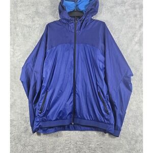 Nike Dri-FIT Mens XXL Blue Hooded Windbreaker Full Zip Ripstop Jacket XXL